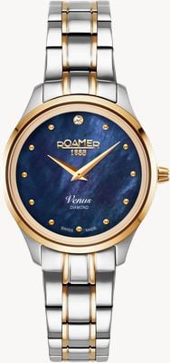 Roamer Venus Diamond (30mm) Blue Mother-of-Pearl Dial / Two-Tone Stainless Steel Bracelet 601857 47 40 20