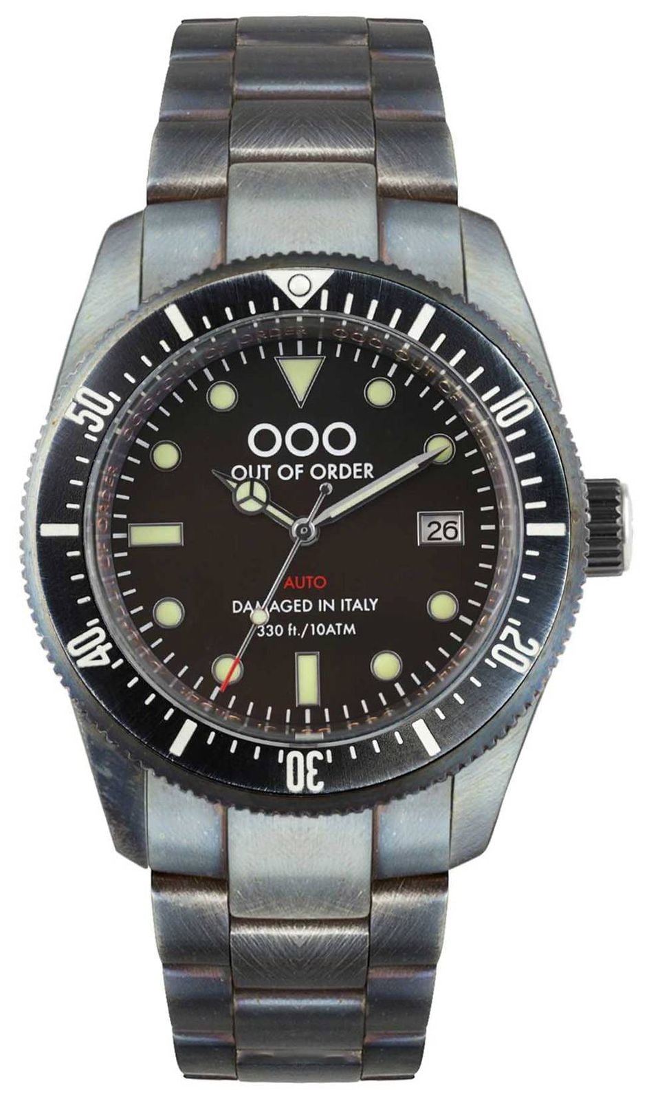 Out Of Order Cadran noir auto 2.0 (44 mm) noir / acier montre