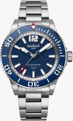 Hanhart AQUASPHERE FreeFall (42mm) Blue Dial / Stainless Steel Bracelet Watch 772.270-6428