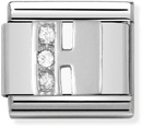 Nomination Classic Letter H Sterling Silver & Steel Cubic Zirconia Charm 330301/08