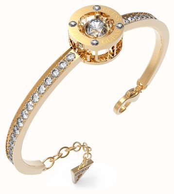 Guess Gold Plated Crystal-Set Bangle Bracelet JUBB01460JWYGL