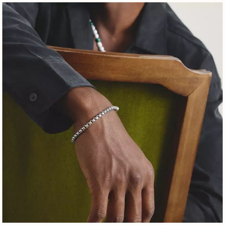 Thomas Sabo Thomas Sabo Rebel Steel Stainless Steel Box Chain Bracelet, 4.00 mm Thick, 18 cm A2250-S01-53-L18 - alternatieve weergave 4