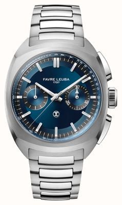 Favre Leuba Cronógrafo automático Chief (41 mm) esfera azul con efecto rayos de sol / brazalete de acero inoxidable 00.20101.113.02.200