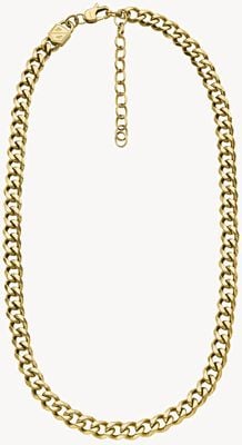 Fossil Bold Chains Gold-Tone Stainless Steel Chunky Chain Necklace JF04612710