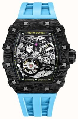 TSAR BOMBA Elemental Series-Carbon Fiber Automatic Watch BLUE TB8208CF-41