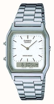 Casio Vintage Dual-Display (29.8mm) White Dial / Stainless Steel AQ-230A-7DMQYES