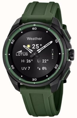 Lotus コネクテッドフルデジタルハイブリッドスマートウォッチ（42.5mm）デジタルディスプレイ／グリーンラバーストラップ 20002/7