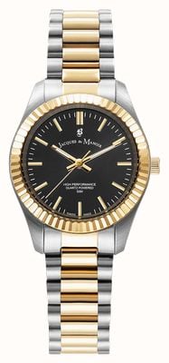 Jacques Du Manoir Inspiration Prime Quartz (31 mm), cadran noir / bracelet bicolore en acier inoxydable JWL03906