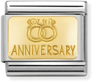 Nomination Classic Wedding Rings 18ct Gold & Steel Charm 030121/32