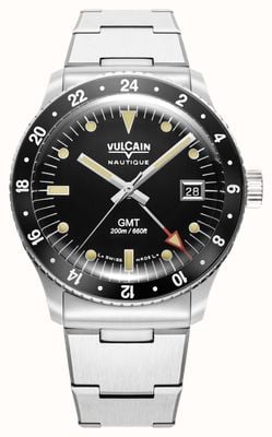 Vulcain Skindiver GMT Automatic (38.3mm) Black Dial / Stainless Steel Bracelet Watch 680174A07.BHM286