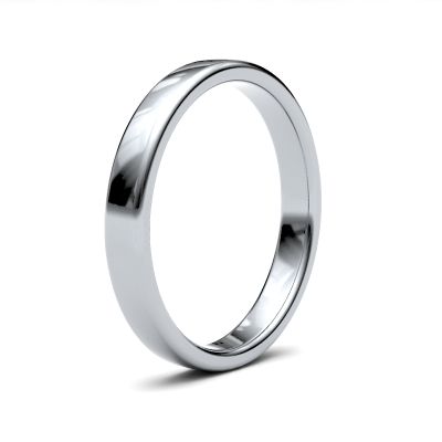James Moore Wedding Rings | 9ct White Gold | 2.5mm | Medium | Soft Court | AG_2.5GMS-9W