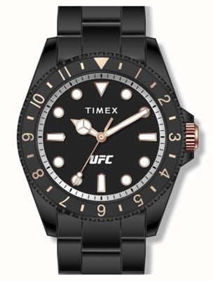 Timex x UFC Debut esfera negra / acero inoxidable pvd negro TW2V56800