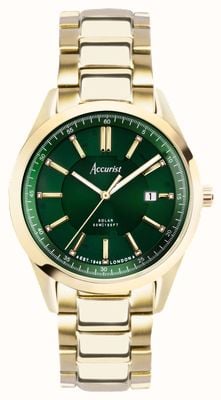 Accurist Повседневные мужские часы (40 мм) с зеленым циферблатом / браслет из нержавеющей стали с ионным покрытием золота 74018