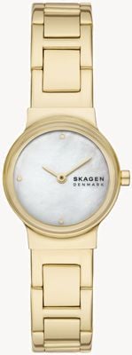 Skagen Freja lille (26 mm) quadrante in madreperla / bracciale in acciaio inossidabile pvd oro SKW3167