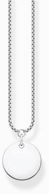 Thomas Sabo Engravable Disc Pendant Necklace Venetian Chain Sterling Silver 45cm KE1958-001-21