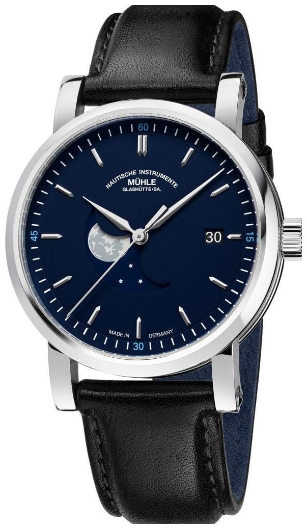 MÃ¼hle GlashÃ¼tte Teutonia IV Bluemoon avec bracelet en cuir montre