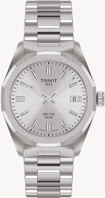 Tissot PRC 100 Solar (34mm) Silver Dial / Stainless Steel Bracelet T1518221103100