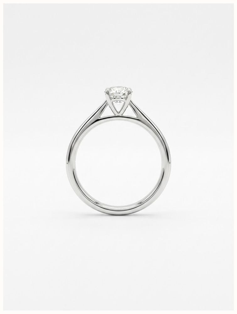 0.46ct Round Brilliant Natural Diamond Platinum Solitaire Ring J37822 - alternate view 3
