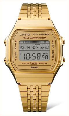 Casio 复古照明蓝牙（37.9 毫米）数字表盘/金色 pvd 不锈钢表链 ABL-100WEG-9AEF