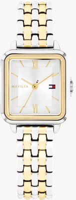 Tommy Hilfiger Mia (22,5 mm) esfera plateada / pulsera de acero inoxidable de dos tonos 1782861