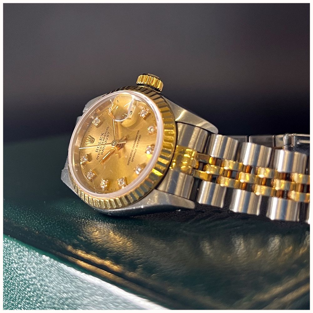 Pre-owned Oyster Perpetual Datejust Diamond (26mm) Gold Dial / Two-Tone Stainless Steel Bracelet Watch JMP-595196 - alternate view 5