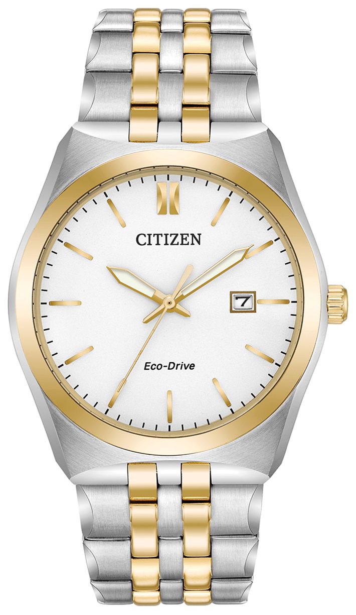 Citizen Men's Eco-Drive Two Tone Bracelet White Dial Solar Watch-image