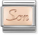 Nomination Classic Son 9ct Rose Gold & Steel Charm 430108/07
