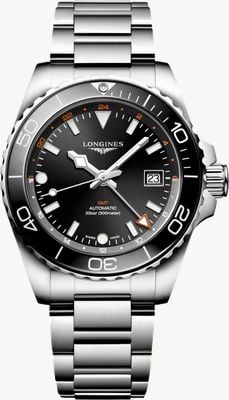 LONGINES HydroConquest GMT (41mm) Sunray Black Dial / Stainless Steel Bracelet L37904566