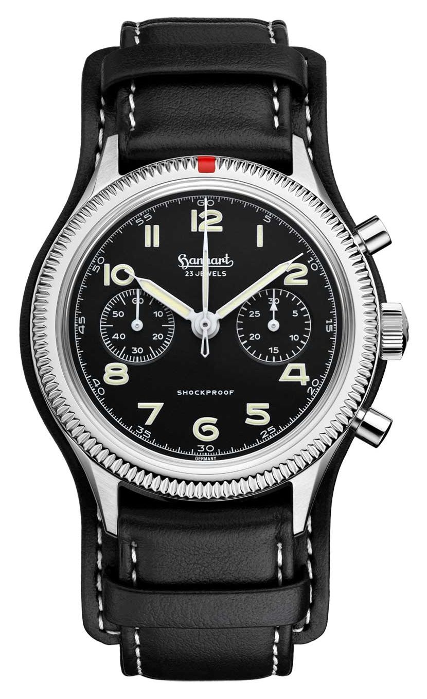 Hanhart Hanhart 417 es (42 mm) cadran noir / bracelet en montre