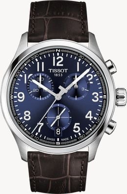 Tissot Chrono l kwarcowy (42 mm) niebieska tarcza / brązowy skórzany pasek T1164171604200