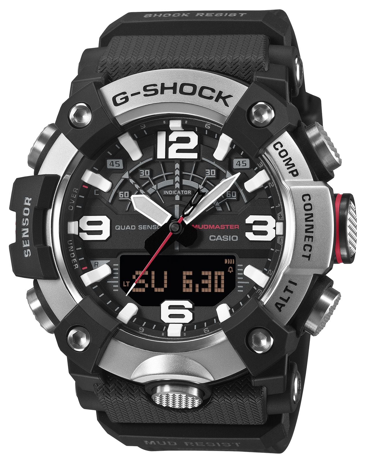 Casio MasterofG Mudmaster 513mm DualDisplay  Black Watch