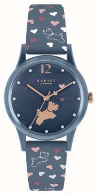 Radley Bracelet femme en silicone motif coeur bleu RY21376