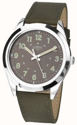 Limit Męskie | zegarek w stylu wojskowym | zielony pasek w kolorze khaki i zielona tarcza 5951