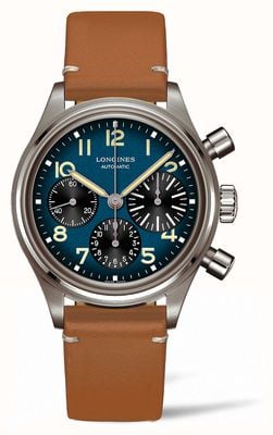 LONGINES Heritage Avigation BigEye (41mm) Blue Chronograph Dial / Brown Leather Strap L28161932