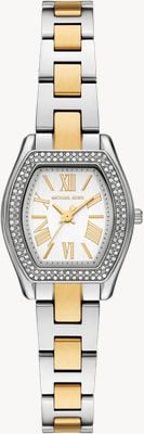 Michael Kors Petite Chelsea Pavé Quartz (25mm) Silver Dial / Two-Tone Stainless Steel Bracelet MK7620