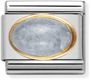 Nomination Classic OVAL STONES In Stainless Steel With 18ct Gold AQUAMARINE Charm 030504/01