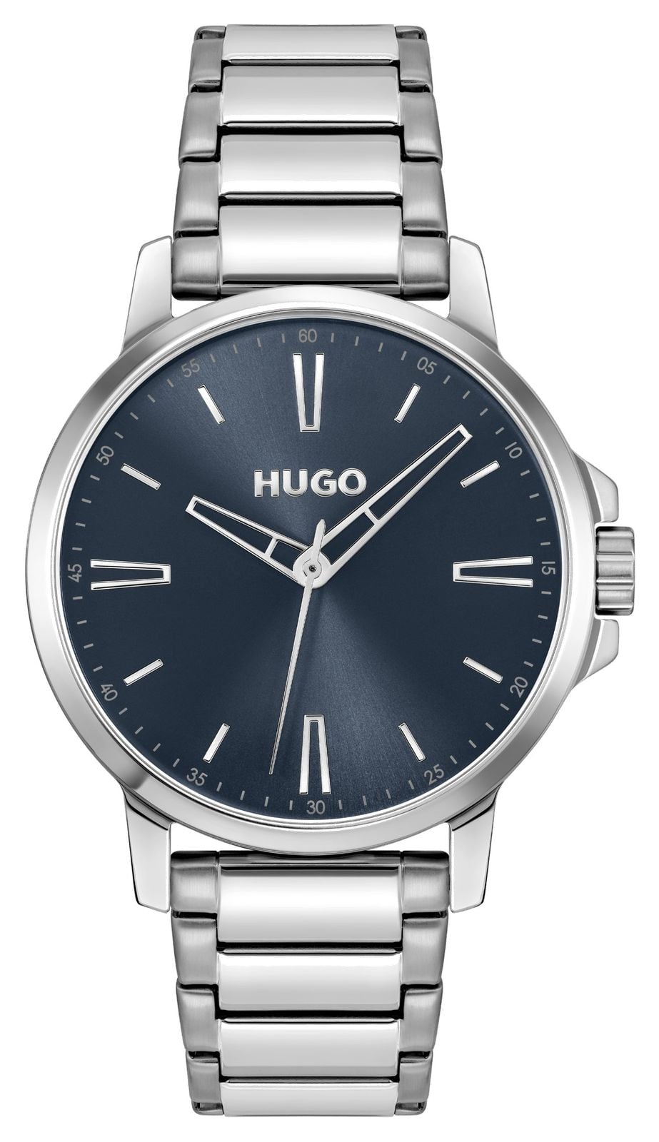 HUGO #cadran bleu lisse (41 mm) / bracelet en acier montre