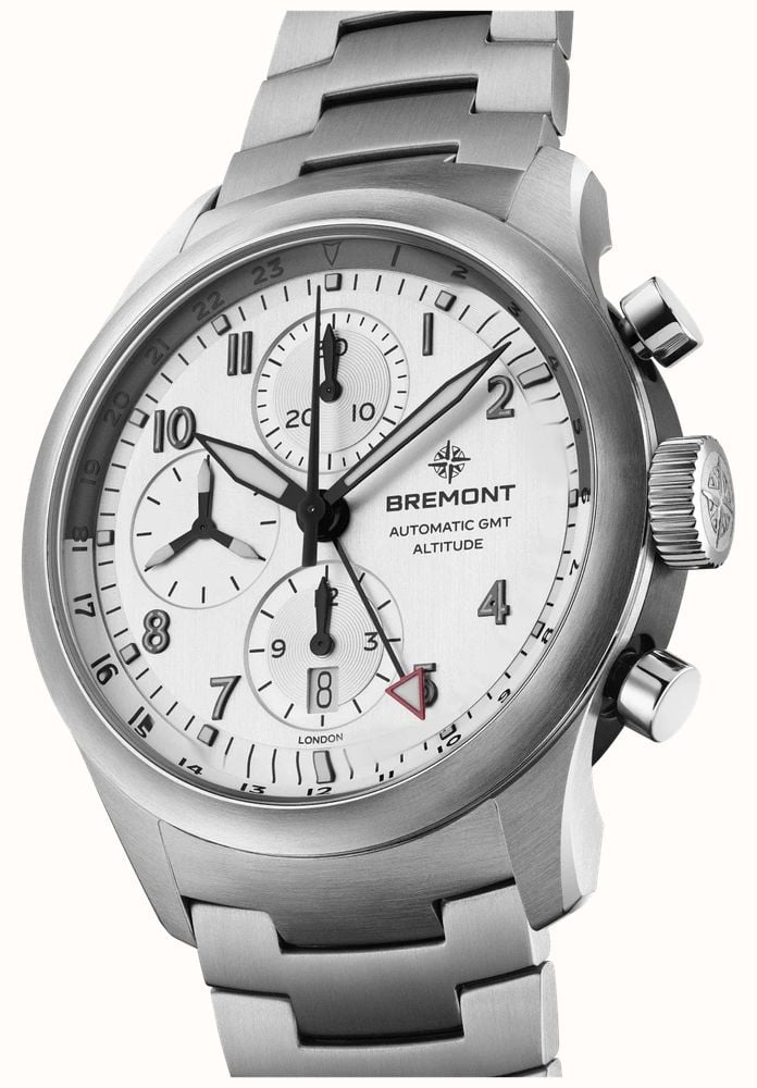 Bremont Altitude Chronograph GMT Automatic (42mm) Brushed Silver Galvanic Metal Dial / Stainless Steel Strap ALT42-CHR-G-SS-SI-B - alternate view 3