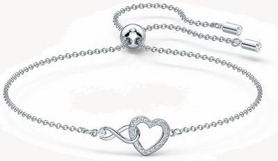 Swarovski | Hyperbola | Heart & Infinity Bracelet | Rhodium Plated | White 5524421