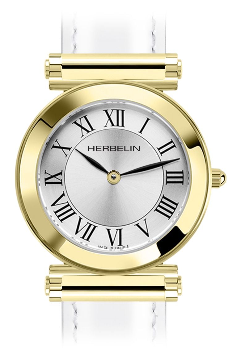 Herbelin Antar&Atilde;s Case  Silver Dial  Gold PVD Watch