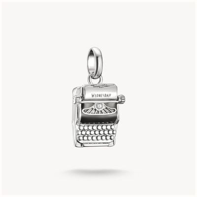 Thomas Sabo Silver Charm Pendant Typewriter Wednesday Zirconia Connect CC1315-691-11