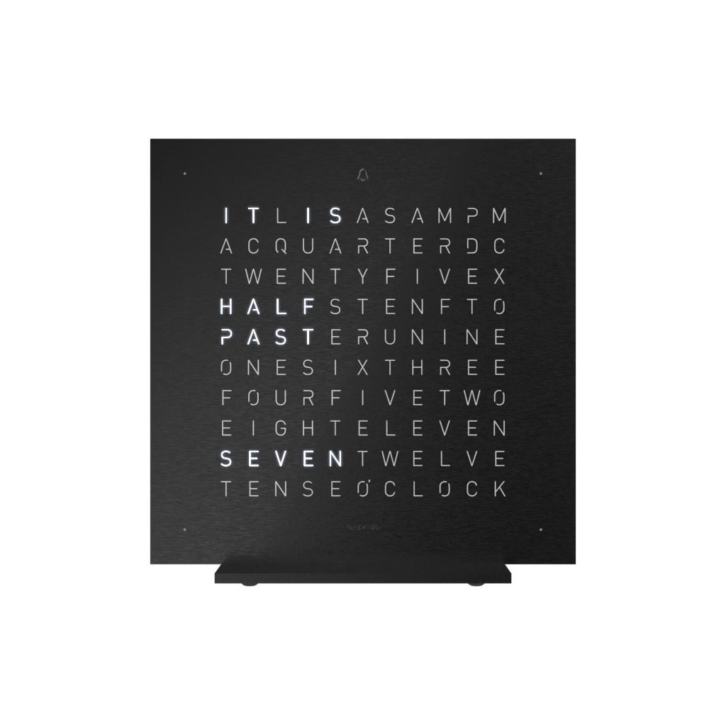 QLOCKTWO SÃ©rie acier Earth 13.5 noir profond (anglais) montre