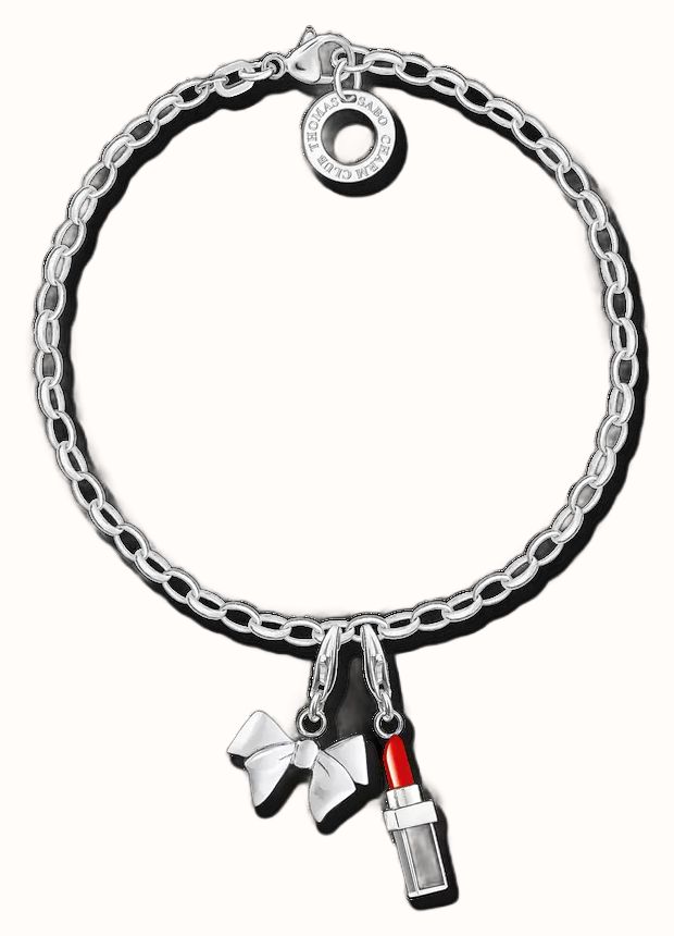 Thomas Sabo Charm bracelet Sterling Silver Bow And Lipstick X0163-001-12-L18.5 - vista alternativa 2