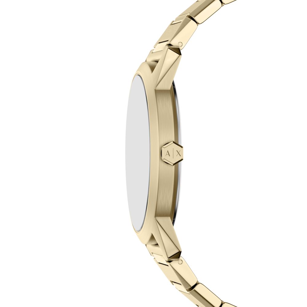 Armani Exchange Three-Hand Quartz (42mm) Black Sunray Dial / Gold PVD Stainless Steel Bracelet AX2650 - 备用视图 3