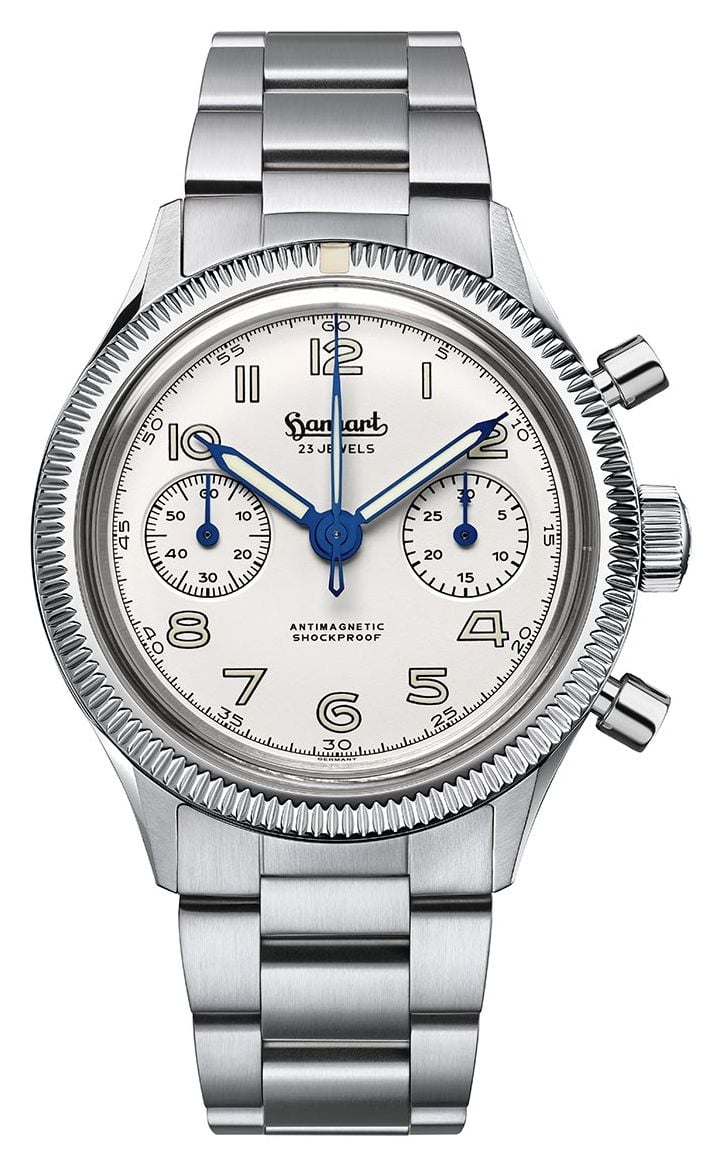 Hanhart 417 es moby dick (39mm) cadran blanc / montre