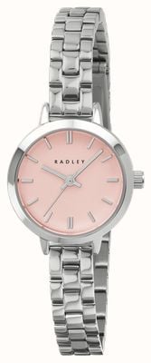 Radley Mouvement à quartz à trois aiguilles (24 mm), cadran rose, bracelet en acier inoxydable RY4685