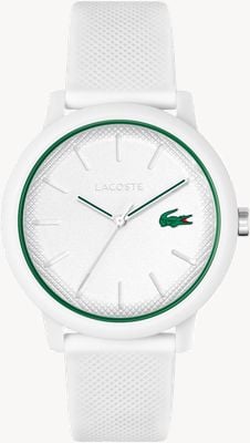 Lacoste 12.12 | weißes Zifferblatt | Uhr mit weißem Harzarmband 2011169