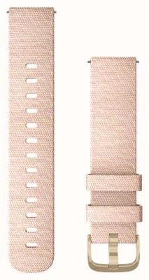 Garmin Snelspanband (20 mm) blozen roze geweven nylon / lichtgouden hardware - alleen band 010-12924-12