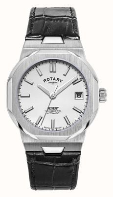 Rotary 运动摄政自动腕表（36毫米）银色表盘/黑色皮表带 LS05410/02