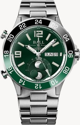 Ball Watch Company ロードマスター マリン GMT ムーンフェイズ (42mm) グリーン文字盤 / ステンレススチールブレスレット DG3220A-S2C-GR